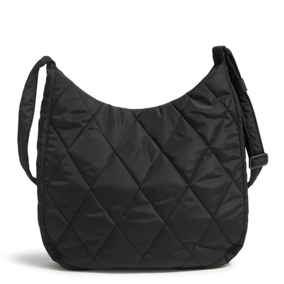 NEW Vera Bradley Black Hobo Ultralight Quilted Shoulder Bag Tote - Picture 1 of 5